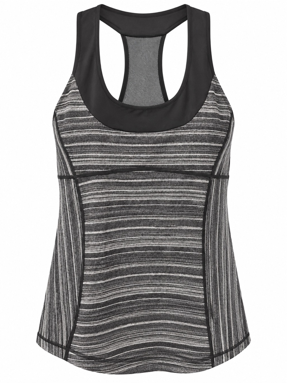 lululemon athletica Black & Gray Striped Racerback Tank
